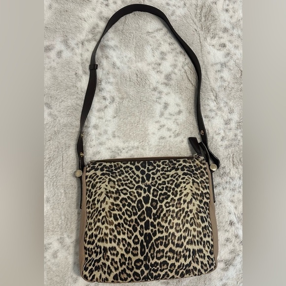 Furla made in Italy, Leather Cheetah Print Crossbody/ Shoulder Bag, Adj straps - Picture 1 of 15